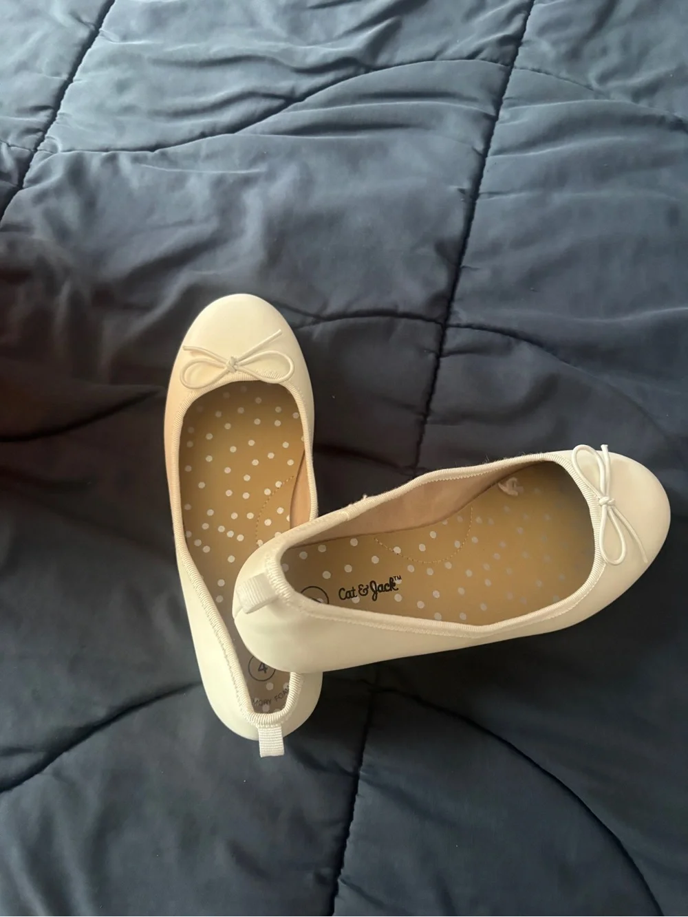 Cat & Jack Cream Ballet Flats with Bow